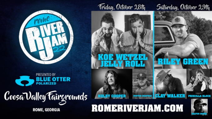 Rome River Jam: Koe Wetzel & Riley Green - 2 Day Pass at Jelly Roll Tickets